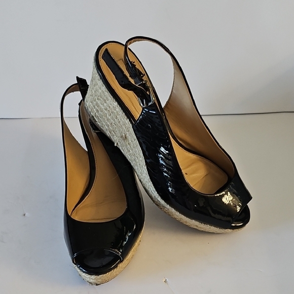 ANTONIO MELANI Shoes - ANTONIO MELANI Black and Cream Wedge Shoes